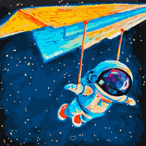 Astronaute glissant Peinture par numéros