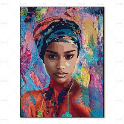 Woman with Headscarf Paint by Numbers