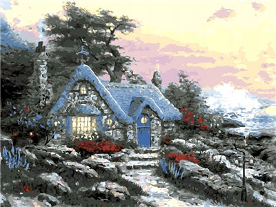 Maison sur la colline Peinture par numéros