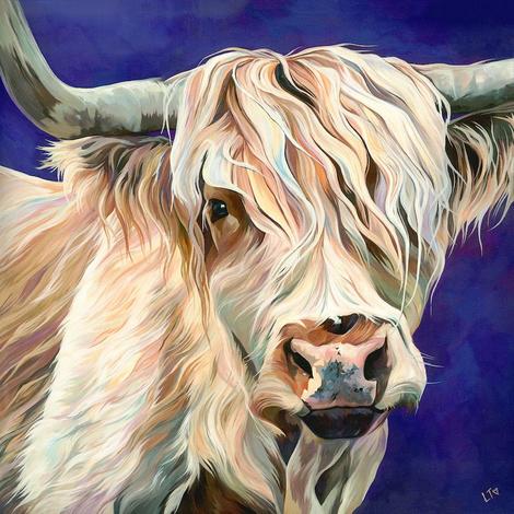 Vache blanche laiteuse - Peinture de nuit par numéros