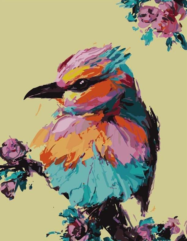 Oiseau coloré peindre par numéros