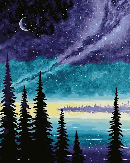 Starry Night in the Woods   Paint by Numbers