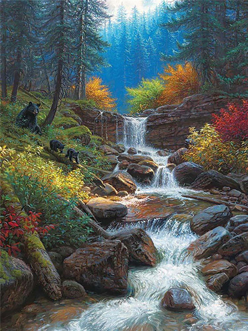 Mountain Stream Paint by Numbers