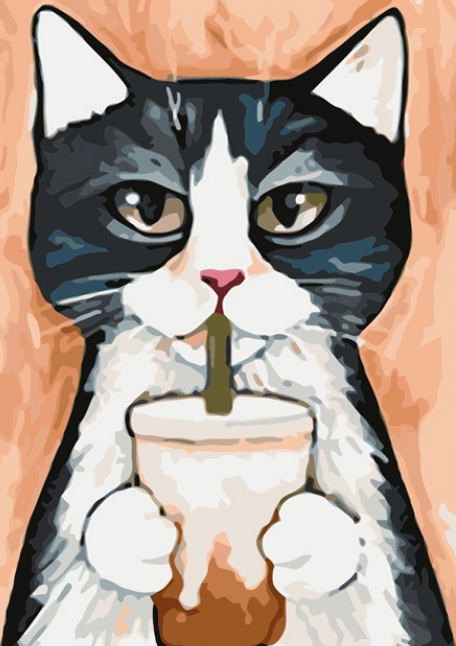 Chat blanc Peinture par numéros