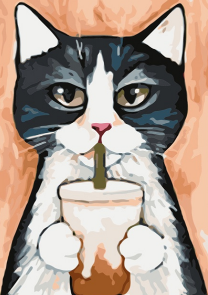 Chat blanc Peinture par numéros