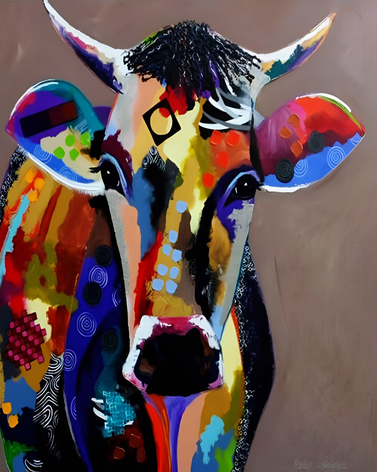 Tête de taureau colorée Peinture par numéros