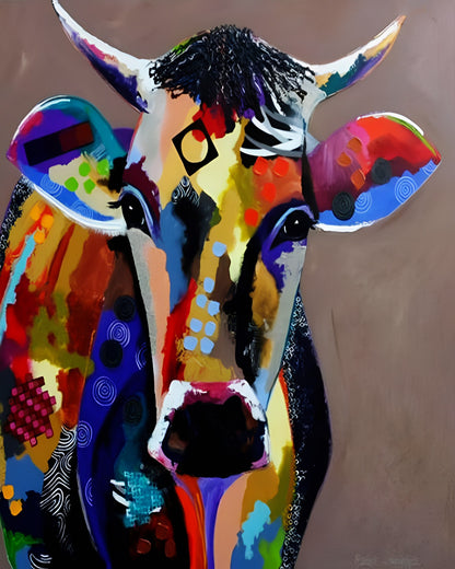 Tête de taureau colorée Peinture par numéros