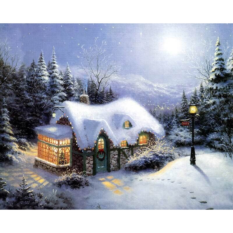 Snow Scene Paint by Numbers