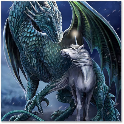 Dragon et chien Peinture par numéros
