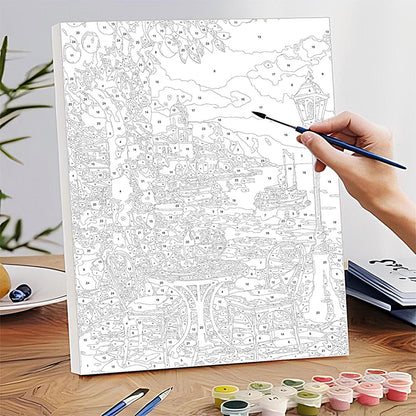 Landschaft & Stadt Malen nach Zahlen Referenzbeispiel