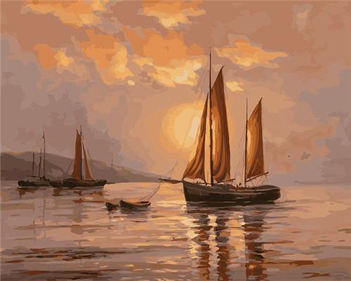 Sailboat at Sea Paint by Numbers