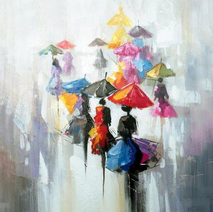 Paint by Numbers: People with Umbrellas