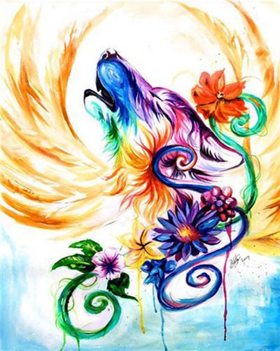 Colorful Wolf Paint by Numbers