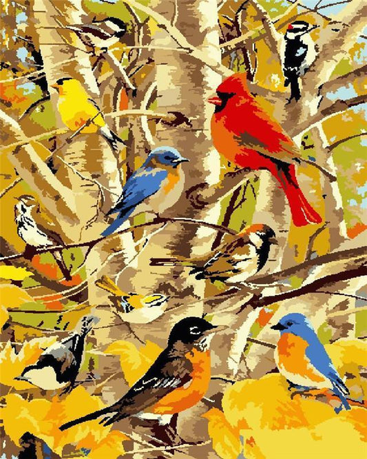 Bird on Branch Paint by Numbers