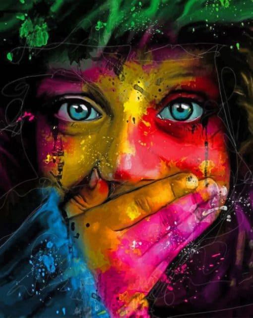 Woman Covering Mouth Paint By Numbers