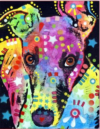 Tête de chien colorée - Peinture par numéros