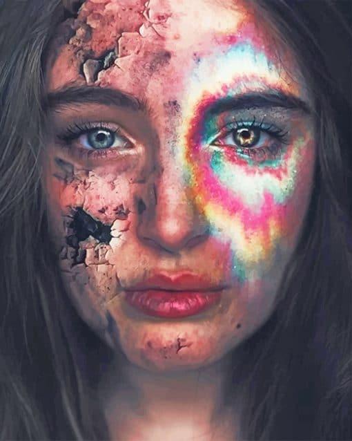 Paint by numbers human face