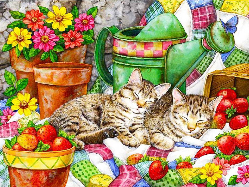 Chat et uhay  Peinture par numéros