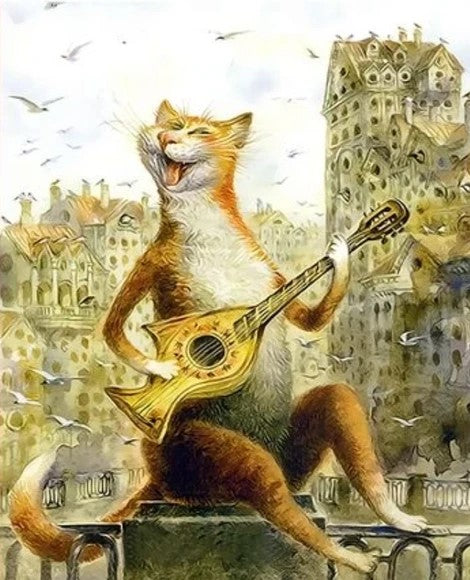 Chat parle guitare Peinture par numéros