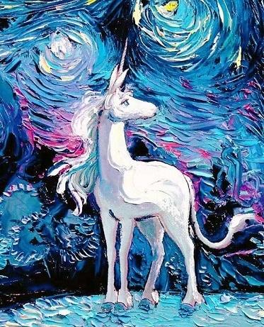 White Unicorn Paint by Numbers