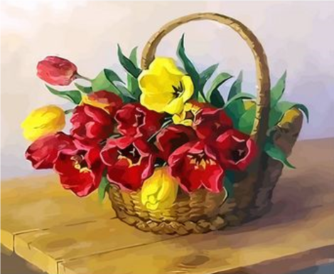 Corbeille de fruits  Peinture par numéros