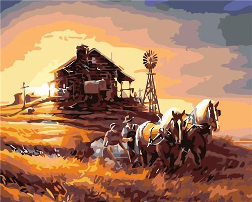 Wagons Painting by numbers