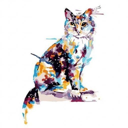 Chat blanc  Peinture par numéros
