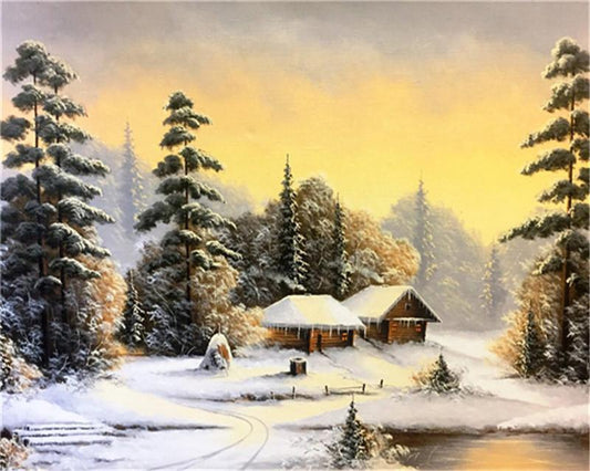 Snowy Meadow Paint by Numbers